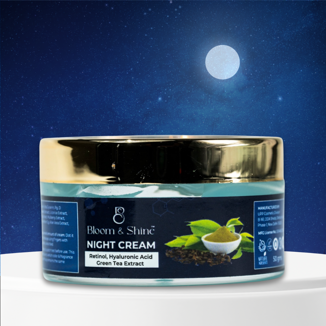Night Cream 100% Natural Extracts (Grape Seed, Green Tea, Liquorice, Mulberry &amp; Aloe Vera) – 50 gm