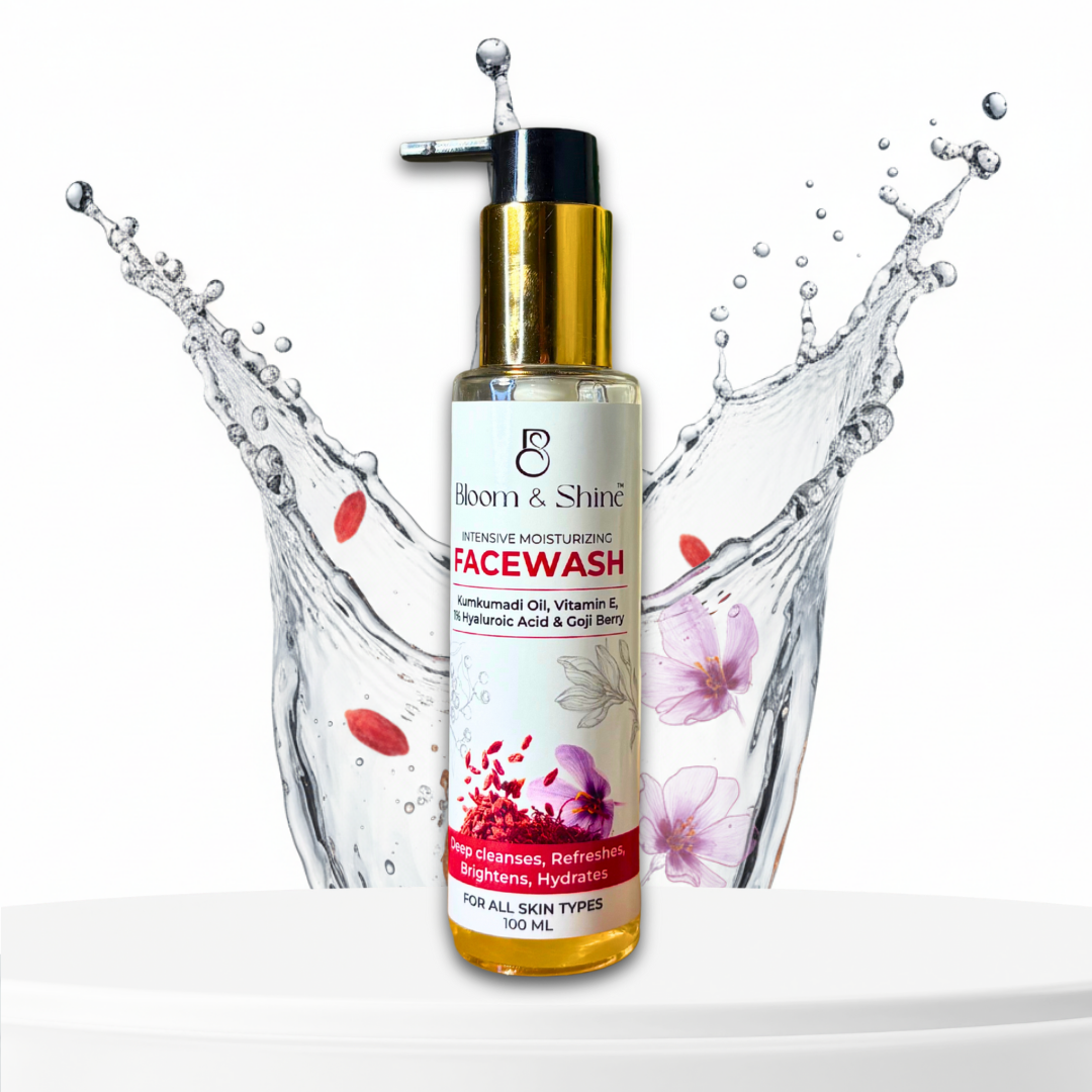 Intensive Moisturizing Facewash with Kumkumadi Oil, Vitamin E & Goji Berry Extract – 100 ml